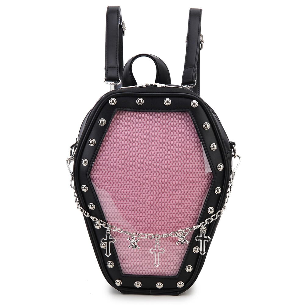2974 Coffin Shape Ita Bag Gothic Small Backpack Purses and Handbags